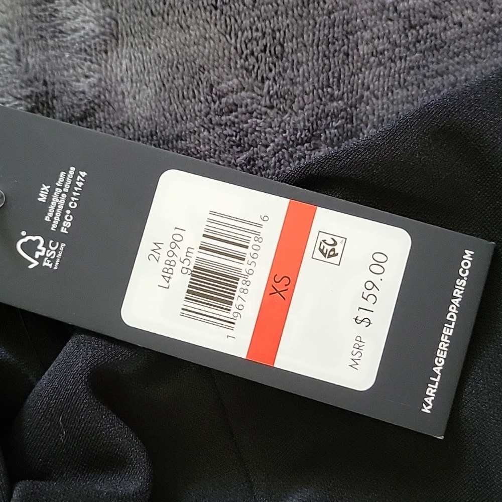 Karl Lagerfeld Color Block Pleated Pink and Black Dress Size XS NWT